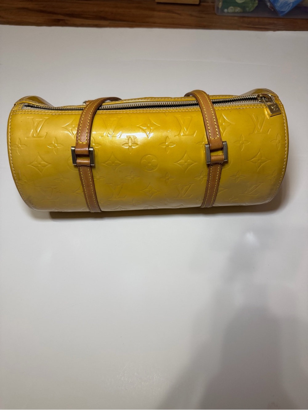 Louis Vuitton Bedford Yellow Monogram Vernis Patent Leather Shoulder Bag